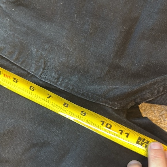 NWT Subdued Black Crop Flare Button Fly Raw Hem Front and Pocket White F… - Picture 9 of 10